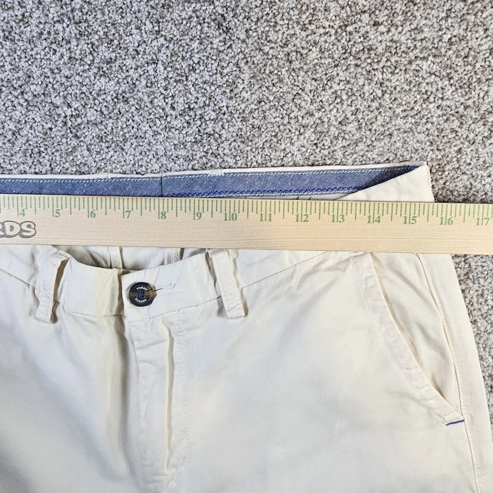 Tommy Bahama Mens Beige Chino Pants 32x32 Stretch Flat Front Classic Fit